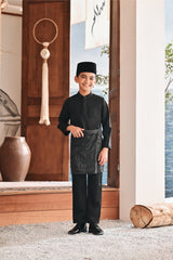 Baju Melayu Kids Luxury Bespoke Fit - Black