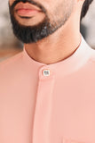 Baju Melayu Luxury Bespoke Fit - Peach Pink