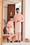 Baju Melayu Luxury Bespoke Fit - Peach Pink