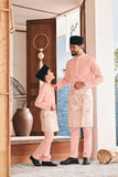 Baju Melayu Luxury Bespoke Fit - Peach Pink