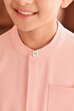 Baju Melayu Kids Luxury Bespoke Fit - Peach Pink