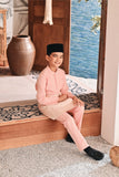 Baju Melayu Kids Luxury Bespoke Fit - Peach Pink