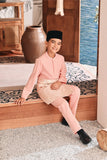 Baju Melayu Kids Luxury Bespoke Fit - Peach Pink