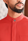 Baju Melayu Luxury Bespoke Fit - Red Chilli