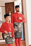 Baju Melayu Luxury Bespoke Fit - Red Chilli