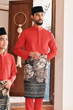 Baju Melayu Luxury Bespoke Fit - Red Chilli