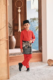 Baju Melayu Kids Luxury Bespoke Fit - Red Chilli