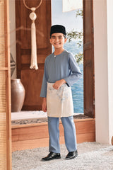 Baju Melayu Kids Teluk Belanga Modern Smart Fit - Tempest Blue