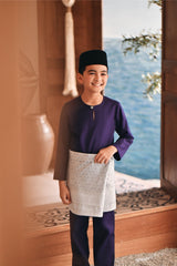 Baju Melayu Kids Teluk Belanga Modern Smart Fit - Gothic Grape