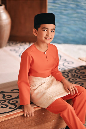 Baju Melayu Kids Teluk Belanga Modern Smart Fit - Mandarin