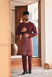 Baju Melayu Teluk Belanga Modern Smart Fit - Dark Burgundy