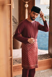 Baju Melayu Teluk Belanga Modern Smart Fit - Dark Burgundy