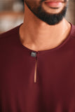 Baju Melayu Teluk Belanga Modern Smart Fit - Dark Burgundy