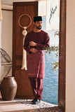 Baju Melayu Teluk Belanga Modern Smart Fit - Dark Burgundy