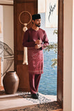 Baju Melayu Teluk Belanga Modern Smart Fit - Dark Burgundy