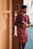 Baju Melayu Teluk Belanga Modern Smart Fit - Dark Burgundy