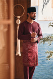 Baju Melayu Teluk Belanga Modern Smart Fit - Dark Burgundy