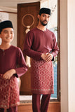 Baju Melayu Teluk Belanga Modern Smart Fit - Dark Burgundy