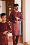 Baju Melayu Kids Teluk Belanga Modern Smart Fit - Dark Burgundy