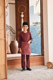 Baju Melayu Kids Teluk Belanga Modern Smart Fit - Dark Burgundy