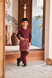 Baju Melayu Kids Teluk Belanga Modern Smart Fit - Dark Burgundy