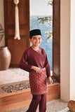 Baju Melayu Kids Teluk Belanga Modern Smart Fit - Dark Burgundy