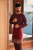 Baju Melayu Teluk Belanga Modern Smart Fit - Dark Burgundy