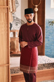 Baju Melayu Teluk Belanga Modern Smart Fit - Dark Burgundy