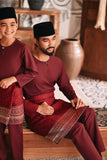 Baju Melayu Teluk Belanga Modern Smart Fit - Dark Burgundy