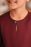 Baju Melayu Kids Teluk Belanga Modern Smart Fit - Dark Burgundy