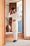 Baju Melayu Teluk Belanga Modern Smart Fit - White