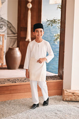 Baju Melayu Kids Teluk Belanga Modern Smart Fit - White