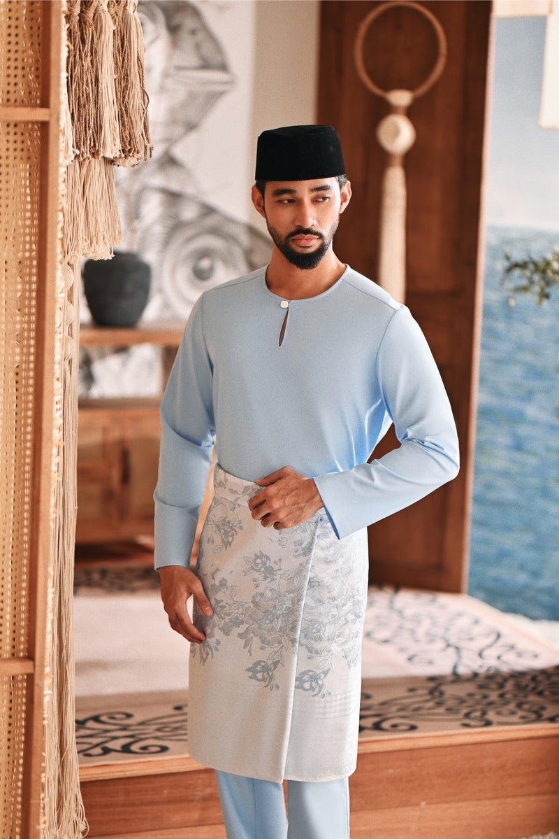 Baju Melayu Teluk Belanga Modern Smart Fit - Baby Blue