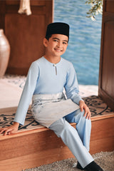 Baju Melayu Kids Teluk Belanga Modern Smart Fit - Baby Blue