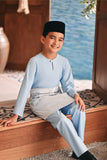 Baju Melayu Kids Teluk Belanga Modern Smart Fit - Baby Blue