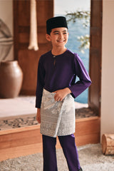 Baju Melayu Kids Teluk Belanga Modern Smart Fit - Indigo