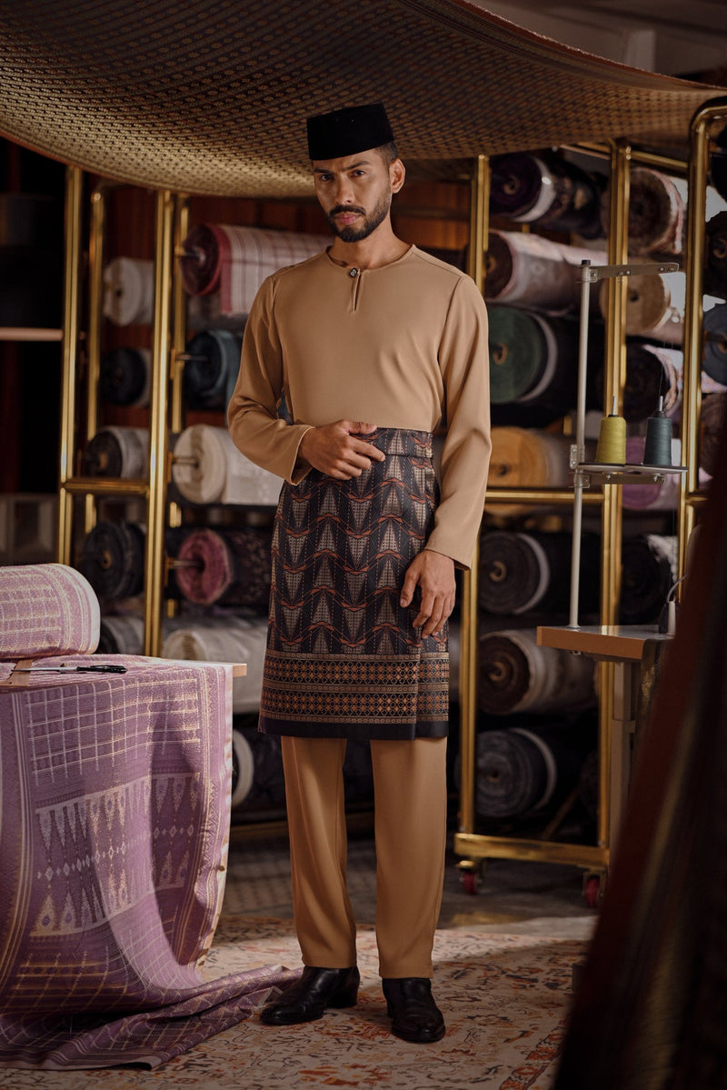 Bendahara Smart Fit Baju Melayu Teluk Belanga - Cuban Sand