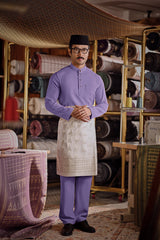 Bendahara Bespoke Fit Baju Melayu Cekak Musang - Violet Tulip
