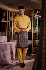 Bendahara Smart Fit Baju Melayu Teluk Belanga - Honey Gold