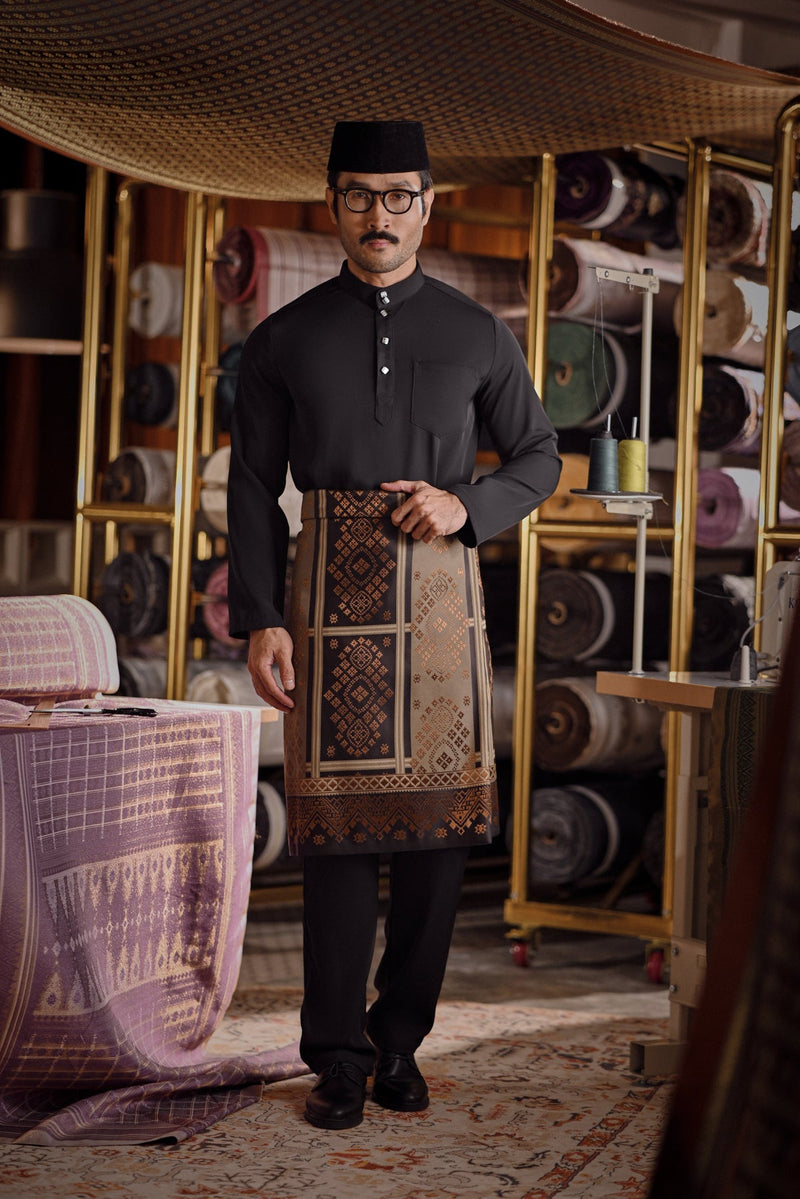 Bendahara Bespoke Fit Baju Melayu Cekak Musang - Black