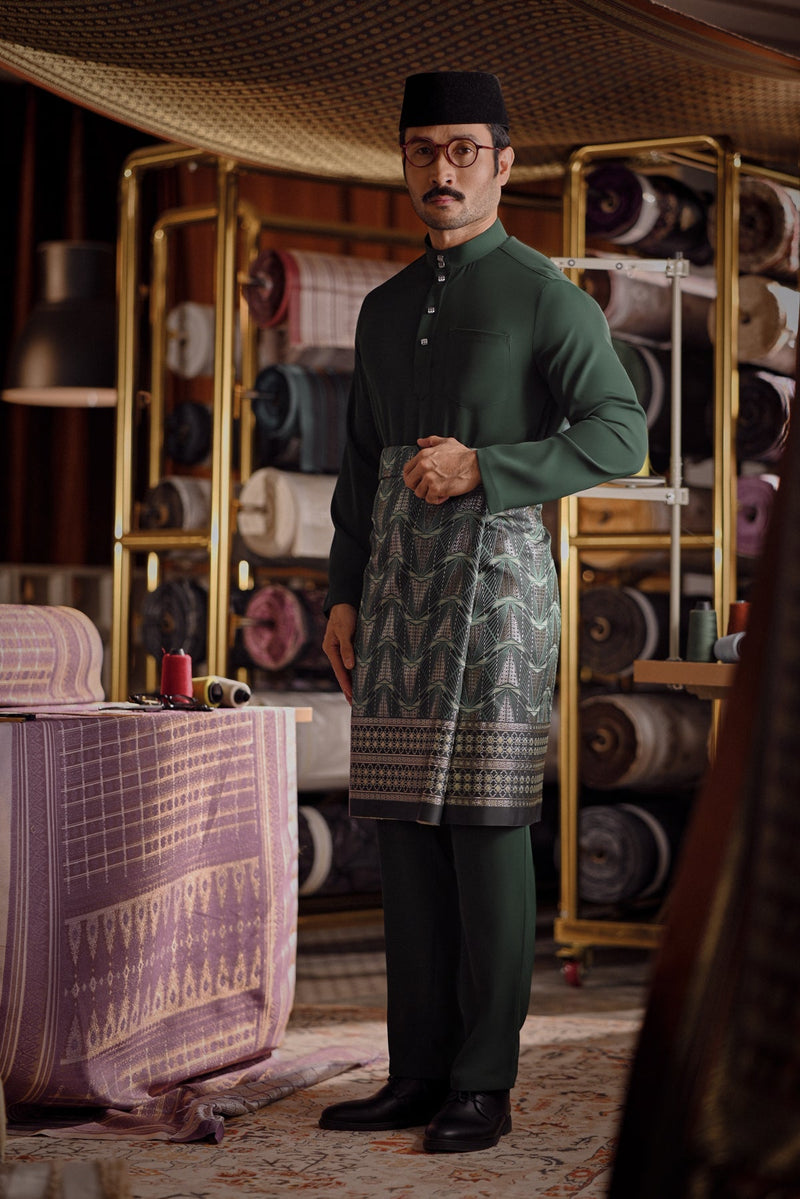 Bendahara Bespoke Fit Baju Melayu Cekak Musang - Emerald Green