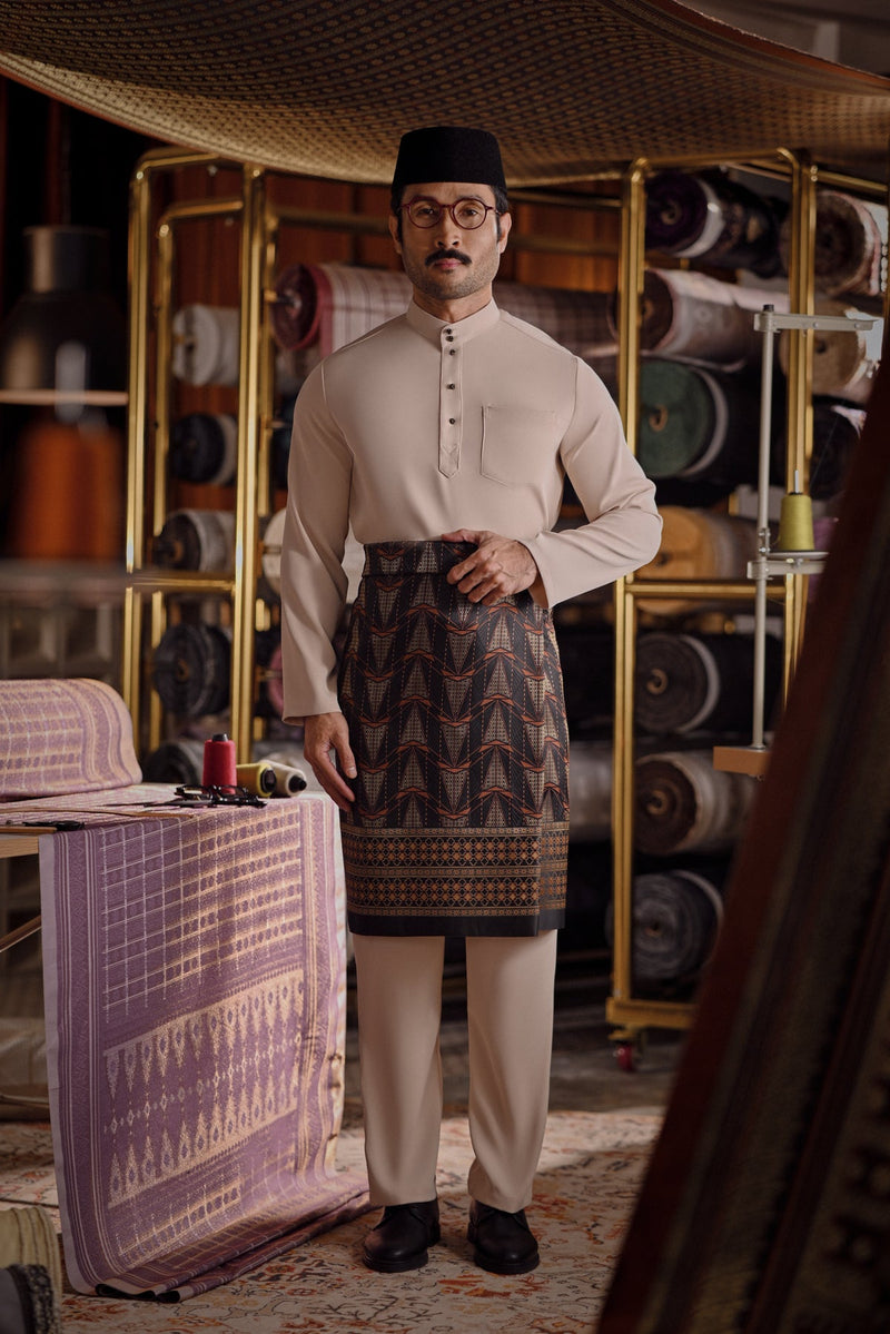 Bendahara Bespoke Fit Baju Melayu Cekak Musang - Sand Dollar
