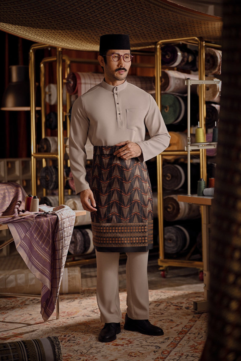 Bendahara Bespoke Fit Baju Melayu Cekak Musang - Opal Gray