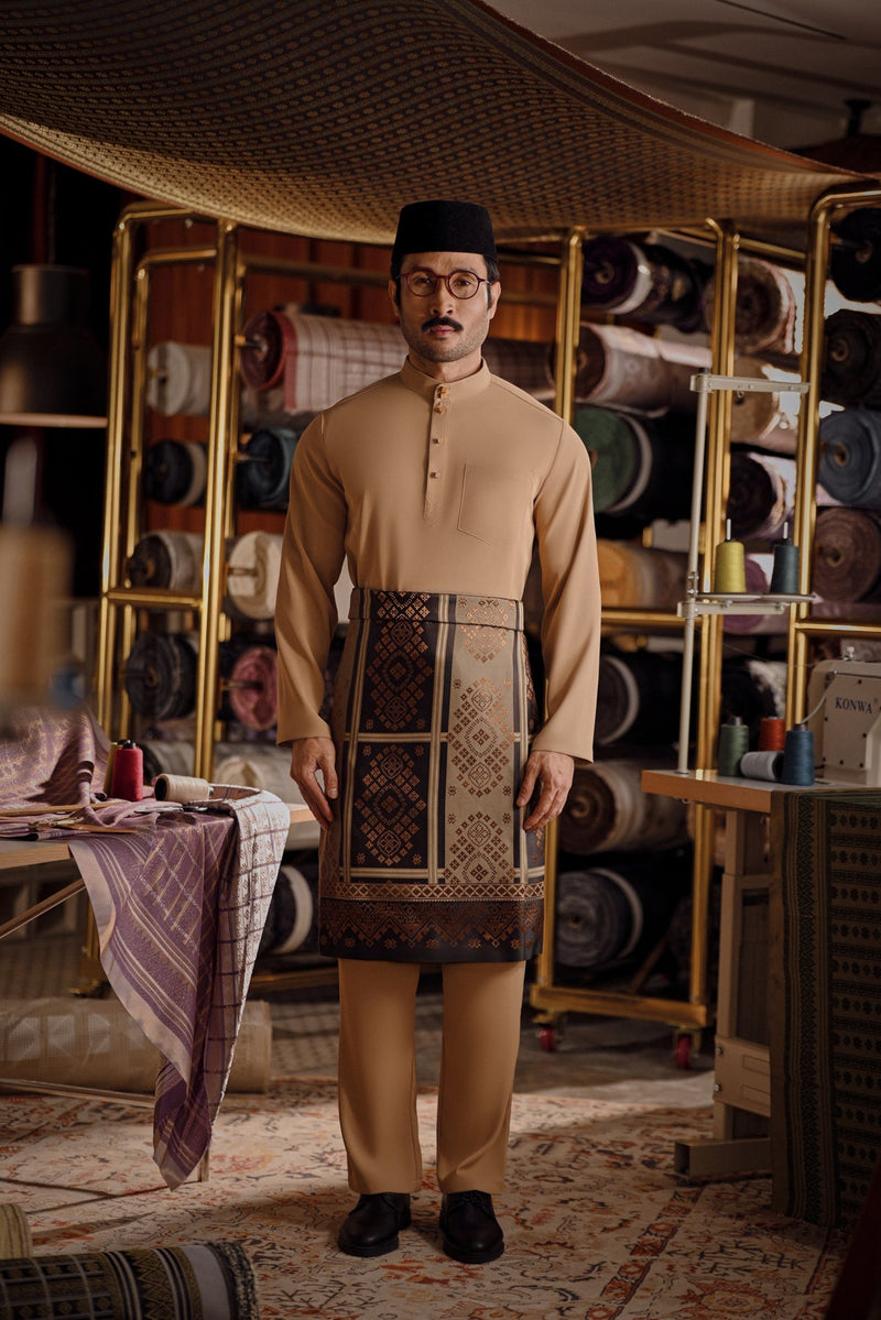 Bendahara Bespoke Fit Baju Melayu Cekak Musang - Cuban Sand