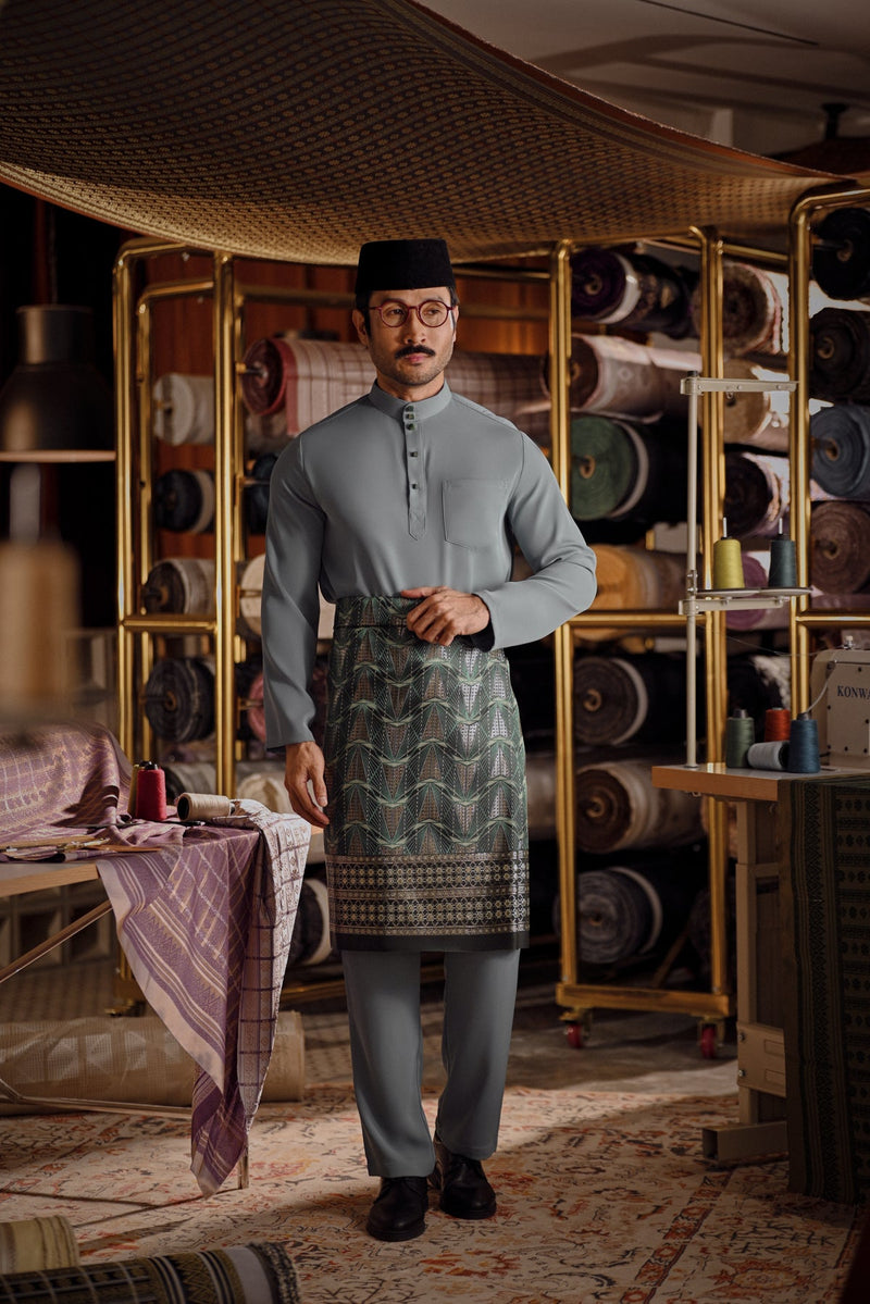 Bendahara Bespoke Fit Baju Melayu Cekak Musang - Mineral Blue