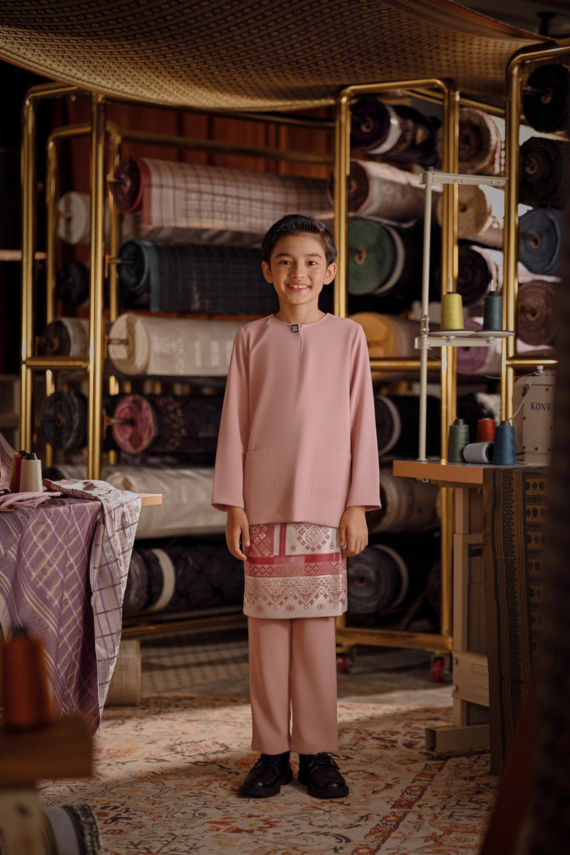 Bendahara Smart Fit Kids Baju Melayu Teluk Belanga - Blush