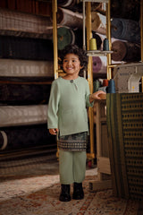 Bendahara Smart Fit Kids Baju Melayu Teluk Belanga - Granite Green