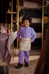 Bendahara Bespoke Fit Kids Baju Melayu Cekak Musang - Violet Tulip