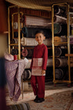 Bendahara Bespoke Fit Kids Baju Melayu Cekak Musang - Rumba Red