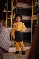 Bendahara Bespoke Fit Kids Baju Melayu Cekak Musang - Honey Gold